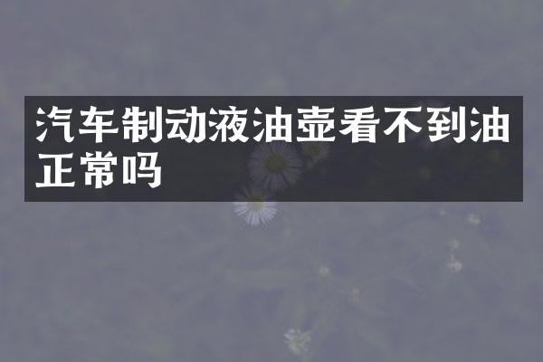 汽车制动液油壶看不到油正常吗