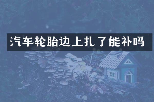 汽车轮胎边上扎了能补吗