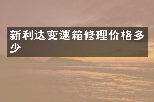 新利达变速箱修理价格多少