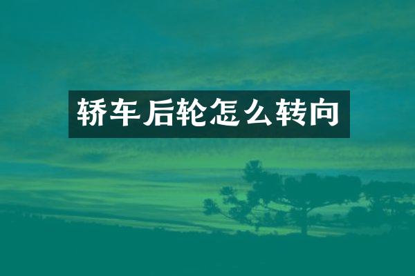 轿车后轮怎么转向