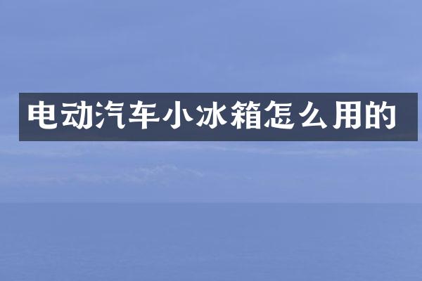 电动汽车小冰箱怎么用的