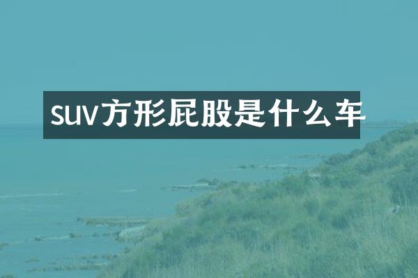 suv方形屁股是什么车