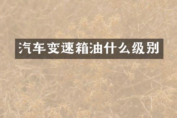 汽车变速箱油什么级别