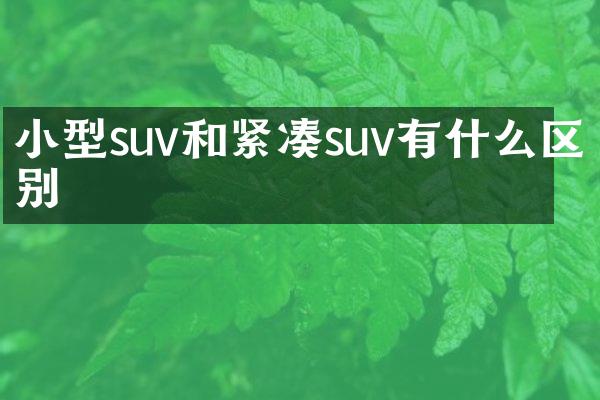 小型suv和紧凑suv有什么区别