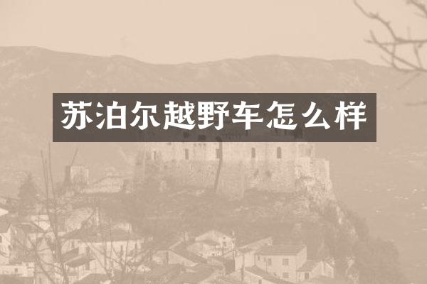 苏泊尔越野车怎么样