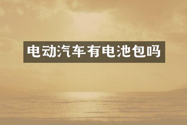 电动汽车有电池包吗