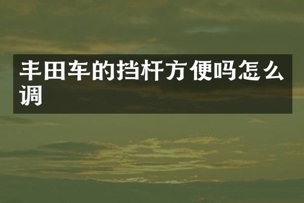 丰田车的挡杆方便吗怎么调