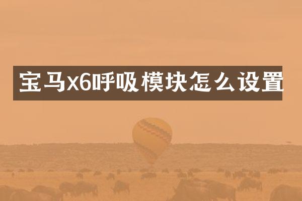 宝马x6呼吸模块怎么设置