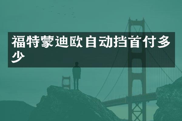 福特蒙迪欧自动挡首付多少
