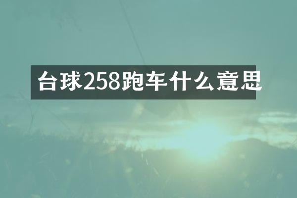 台球258跑车什么意思