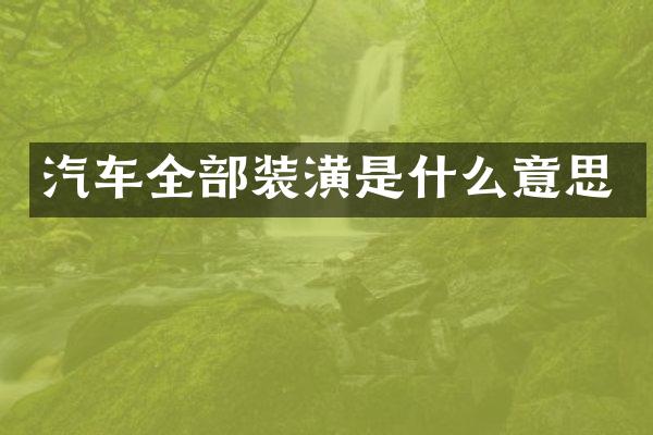 汽车全部装潢是什么意思