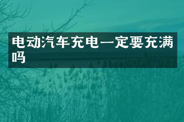 电动汽车充电一定要充满吗