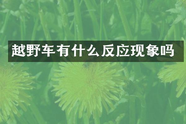 越野车有什么反应现象吗