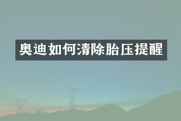奥迪如何清除胎压提醒