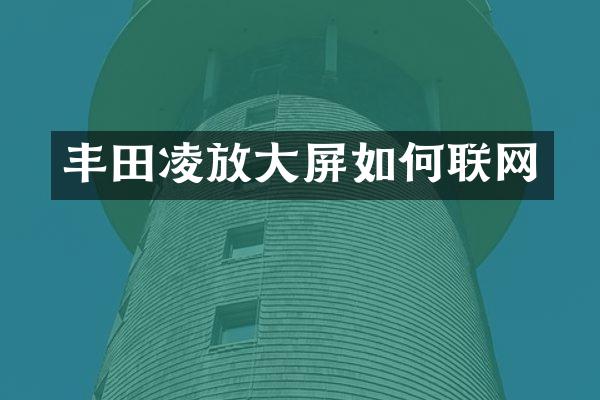 丰田凌放大屏如何联网