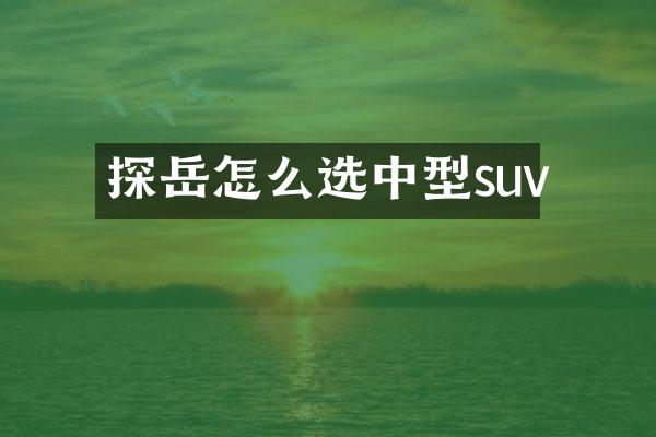 探岳怎么选中型suv