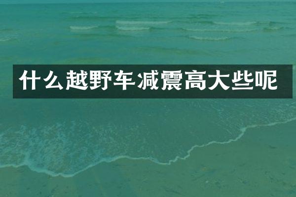 什么越野车减震高大些呢