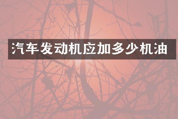 汽车发动机应加多少机油