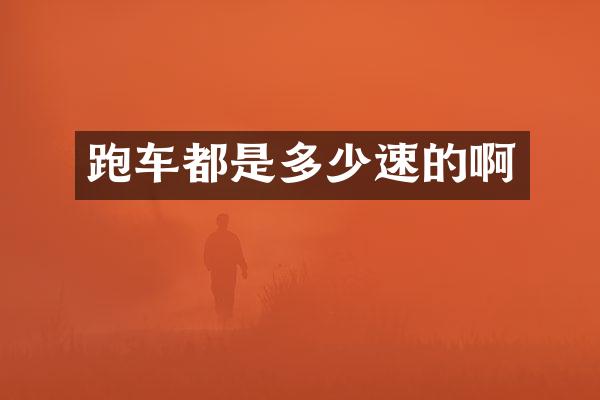 跑车都是多少速的啊
