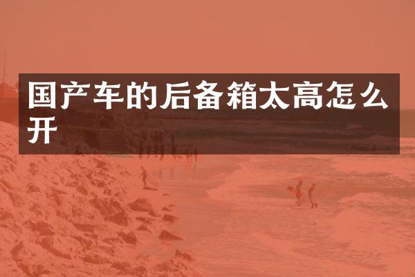 国产车的后备箱太高怎么开