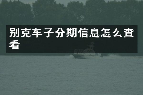 别克车子分期信息怎么查看