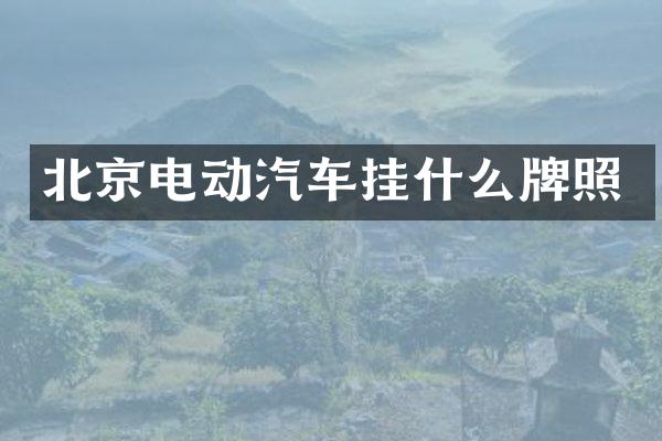北京电动汽车挂什么牌照