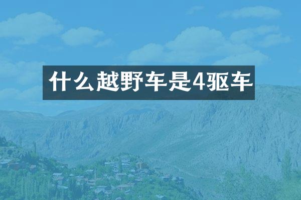 什么越野车是4驱车
