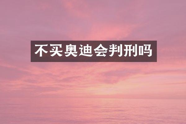 不买奥迪会判刑吗