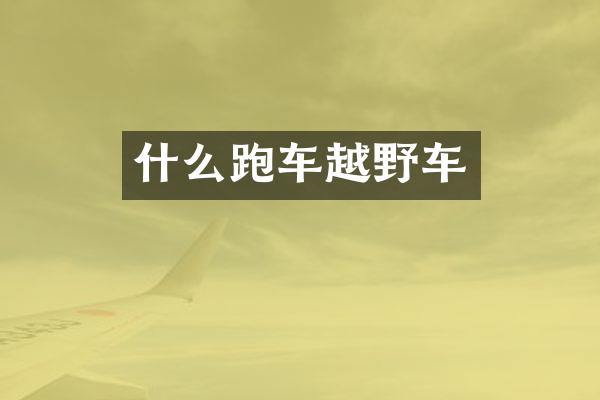 什么跑车越野车