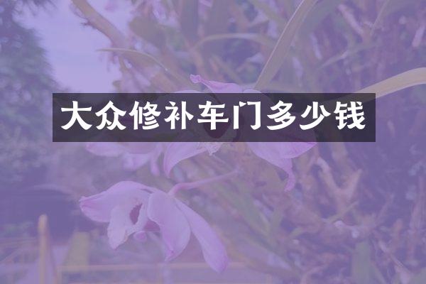 大众修补车门多少钱
