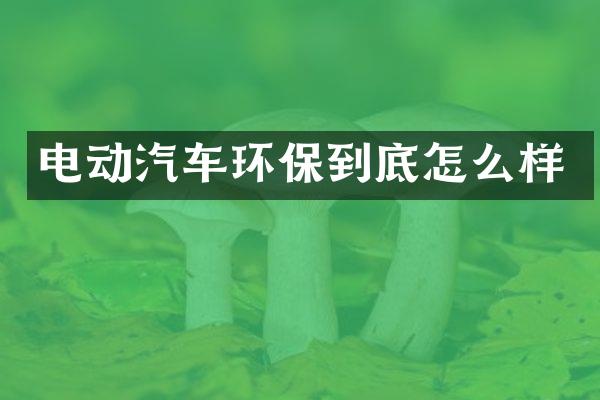 电动汽车环保到底怎么样