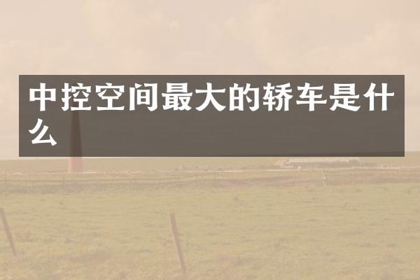 中控空间最大的轿车是什么