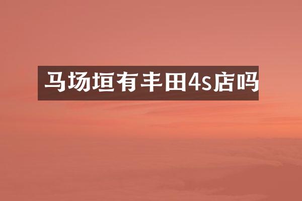 马场垣有丰田4s店吗