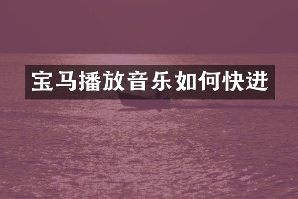 宝马播放音乐如何快进