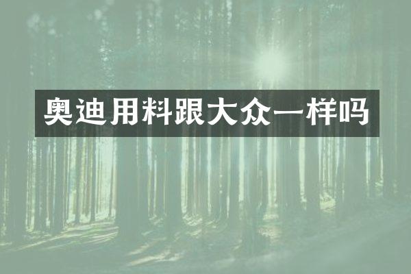 奥迪用料跟大众一样吗