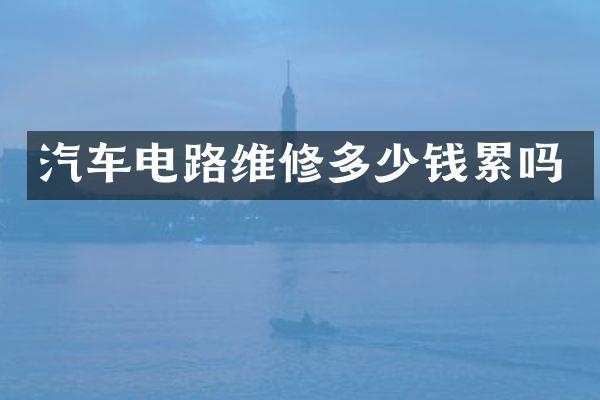 汽车电路维修多少钱累吗