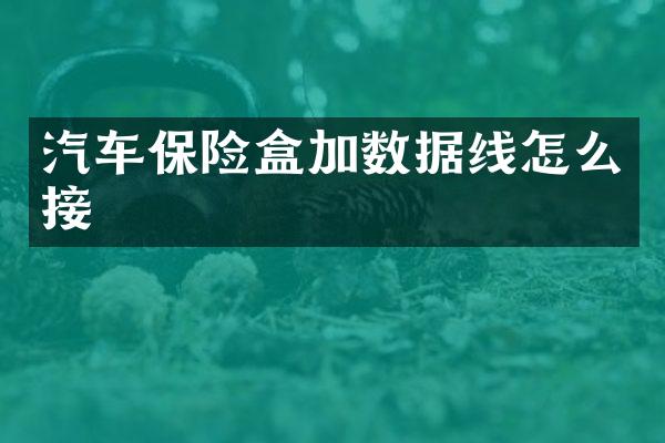汽车保险盒加数据线怎么接