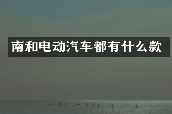 南和电动汽车都有什么款