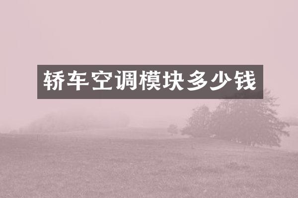 轿车空调模块多少钱