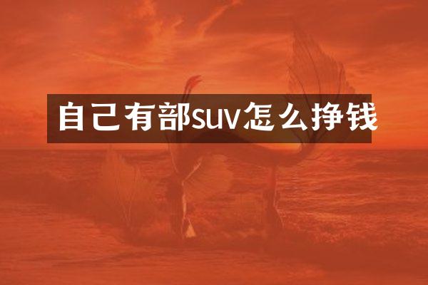 自己有部suv怎么挣钱