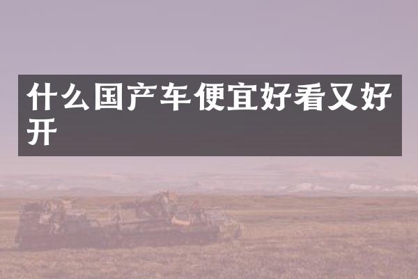什么国产车便宜好看又好开