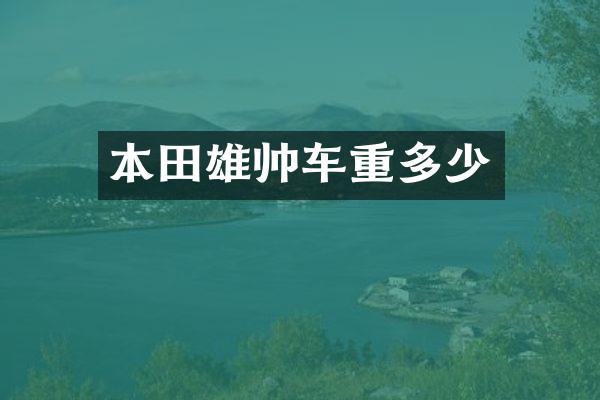 本田雄帅车重多少