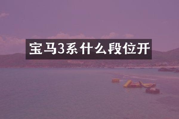 宝马3系什么段位开