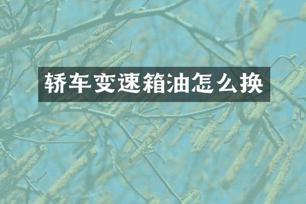 轿车变速箱油怎么换