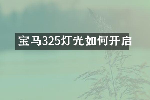 宝马325灯光如何开启