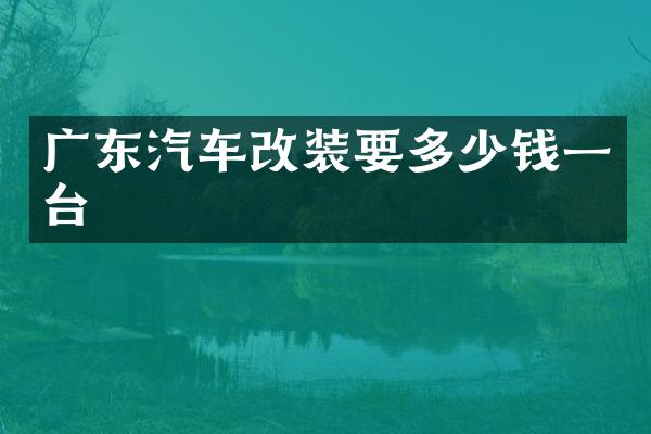 广东汽车改装要多少钱一台