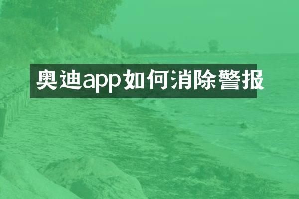 奥迪app如何消除警报