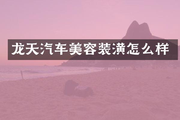 龙天汽车美容装潢怎么样