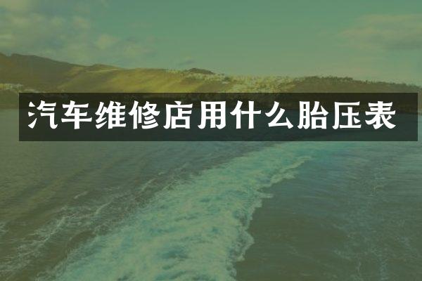 汽车维修店用什么胎压表