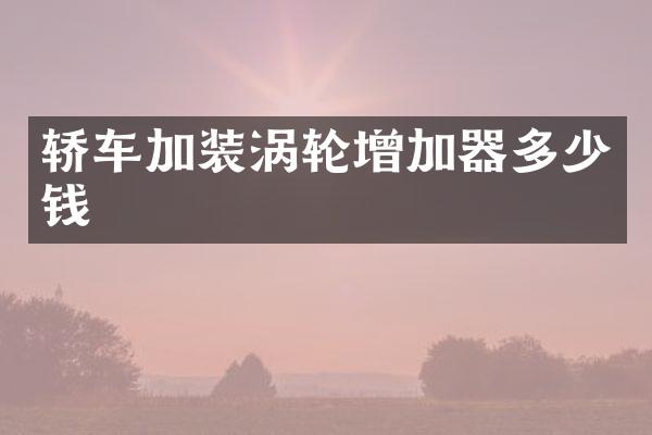 轿车加装涡轮增加器多少钱